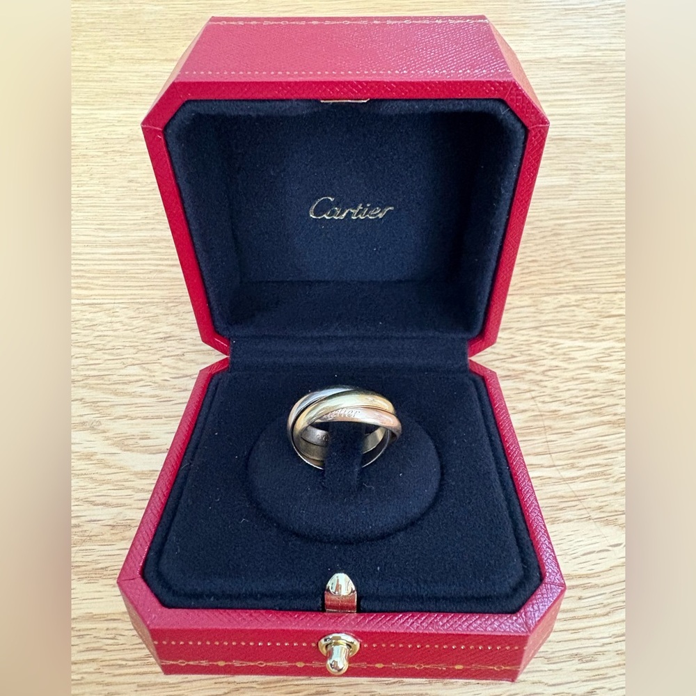 Cartier Trinity Ring, Full Set, sz 53, 18k (Price is firm)